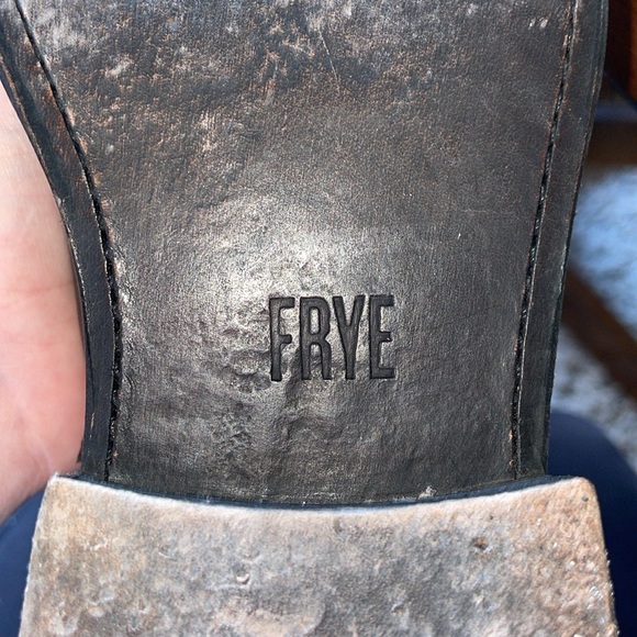 FRYE JAYDEN BUTTON TALL BLACK LEATHER/SUEDE SIZE 6.5 - Picture 10 of 12